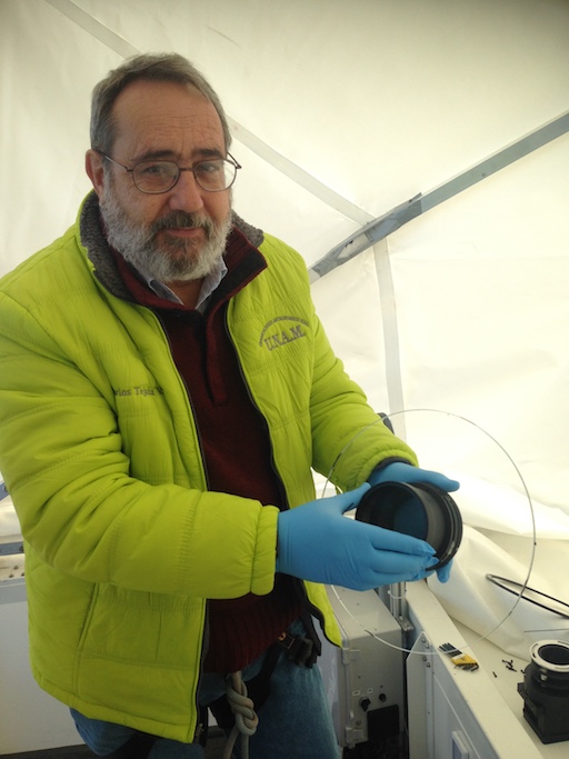 Carlos with the C1 Telescope Corrector Plate